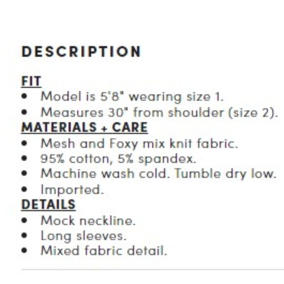 Foxy Mock Neck Top B3 - Picture 3 of 3